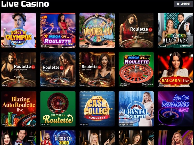 slotsvader live casino page