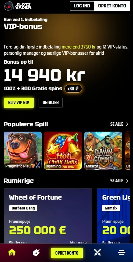 slotsvader mobile home page